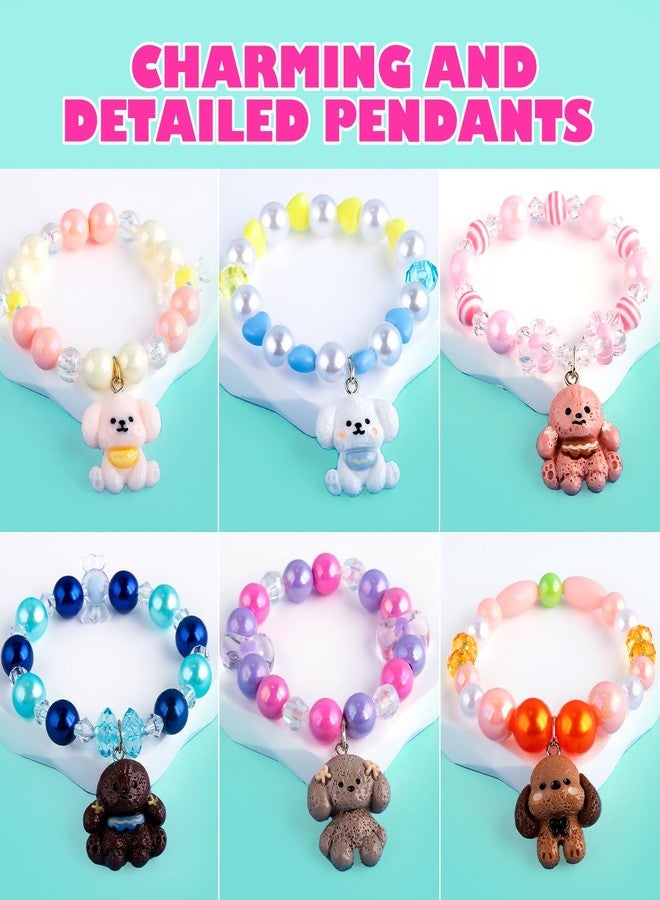Niceup Cute Puppy Charm Bracelets Pet Themed Dog Party Favors Kid’s Pretend Play Jewelry Toy Friendship Beads Bracelets Gift for Girls Birthday Halloween Goodie Bag Fillers Pinata Stuffer Classroom Prize - Image 2